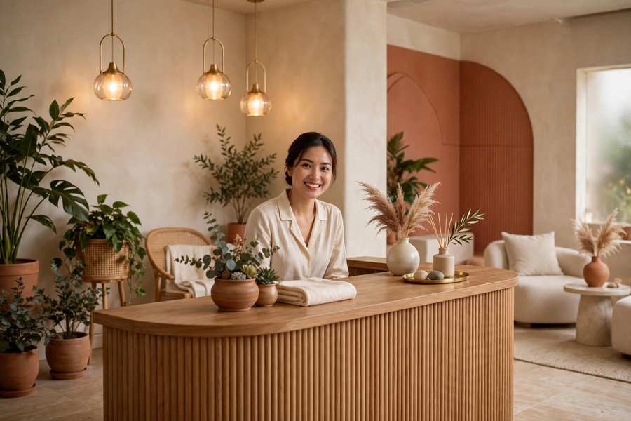 Quầy lễ tân spa